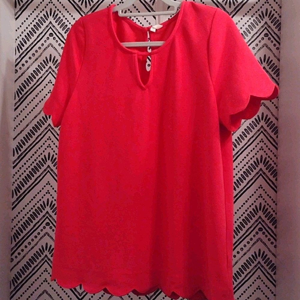 Pink blush coral maternity blouse. Size medium